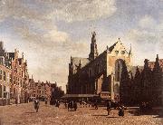 BERCKHEYDE, Gerrit Adriaensz. The Market Square at Haarlem with the St Bavo oil painting artist